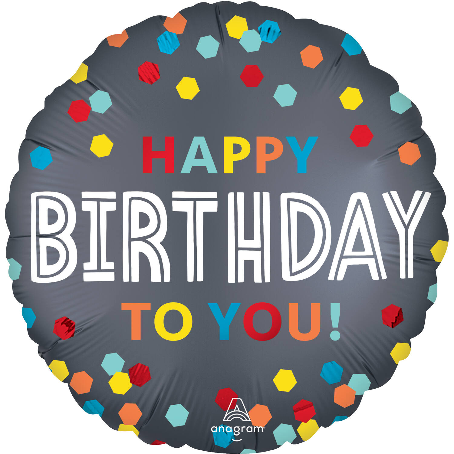 Foil Balloon - "HAPPY BIRTHDAY TO YOU!" - Confetti Burst - 45 cm